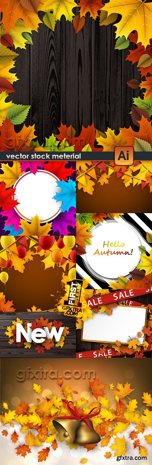 Autumn sale and leaves wooden background 2