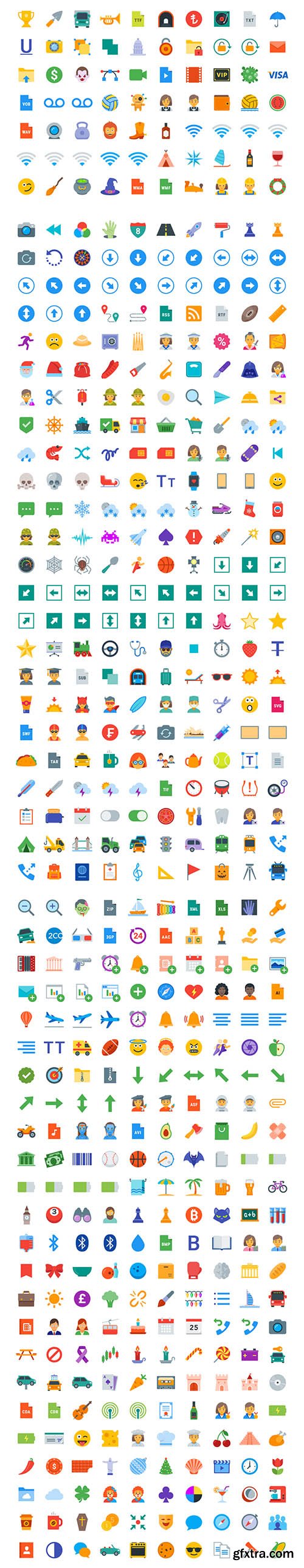 1000 Flat Color Icons
