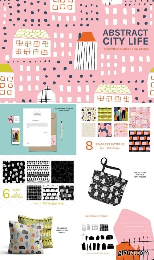 CM - Abstract City Life Seamless Patterns 2955239