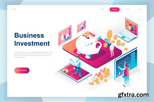 Business Investment Isometric Landing Page