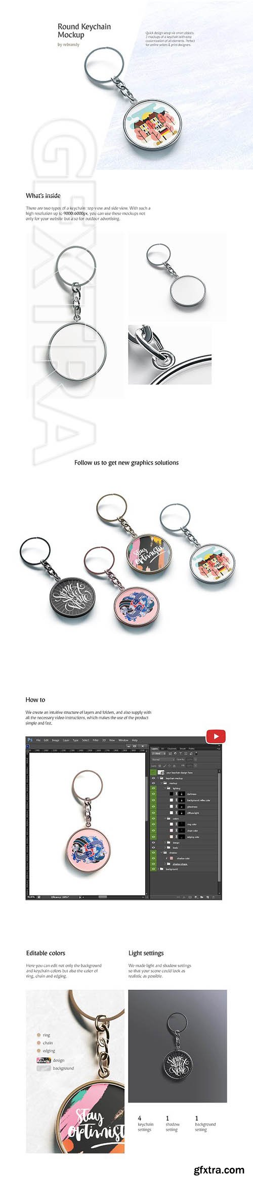 CreativeMarket - Round Keychain Mockup 2960400