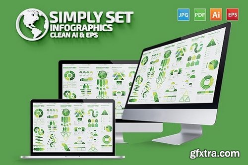 Green Simply Infographics Set