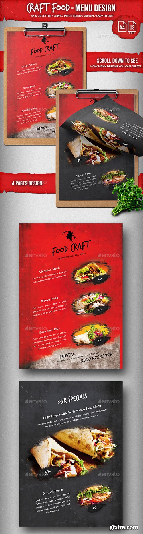 Graphicriver - Craft Food Single 4 Pages A4 & US Letter Design 21982900