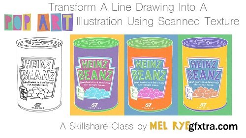 Photoshop Basics : Transform A Line Drawing Into A Pop Art Illustration Using Scanned Texture