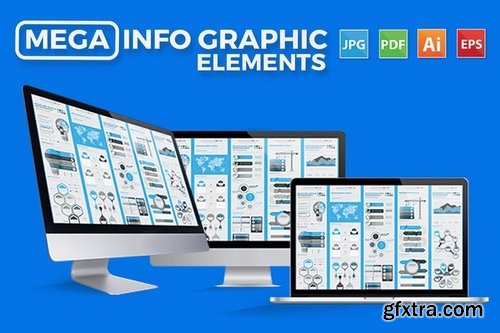 Mega Blue Infographics