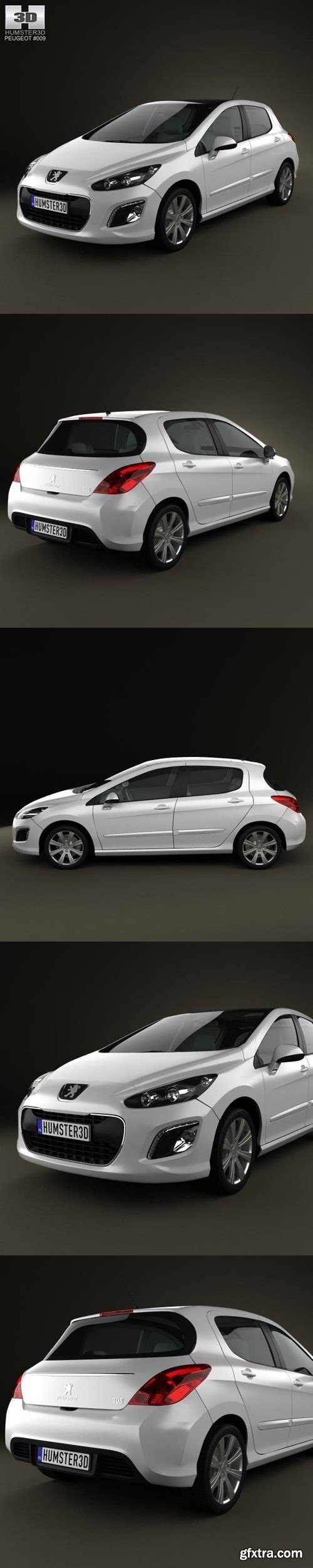 Peugeot 308 2012 3D Model
