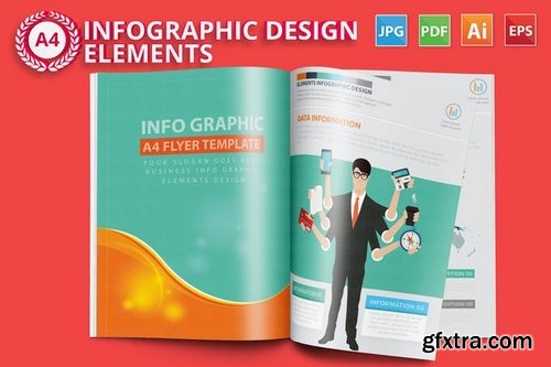 Business Infographics A4 Template Design
