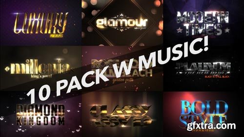 Videohive - 4K Luxury 10 Logo Text Intro Pack - 22031438