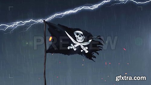 Pirate Flag Amid A Thunderstorm 106414