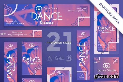 Dance Lessons Banner Social Media Pack Templates