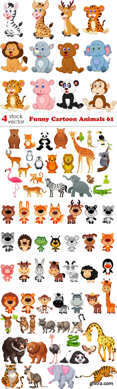 Vectors - Funny Cartoon Animals 61