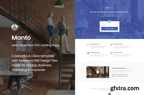 Manto - Lead Generation PSD Landing Page Template