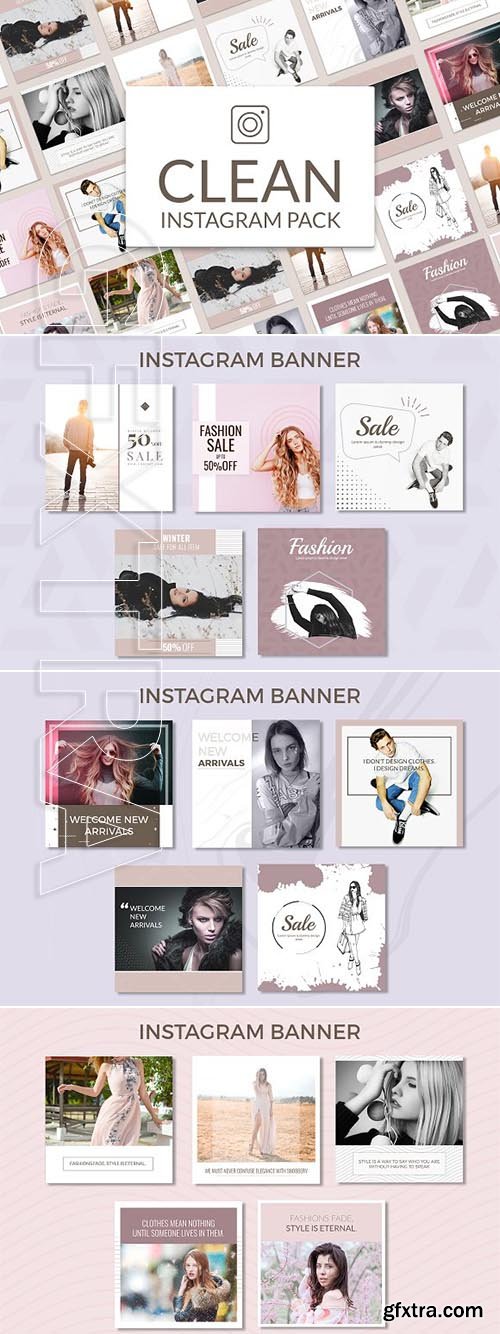 CreativeMarket - Clean Instagram Banner Pack 2977419