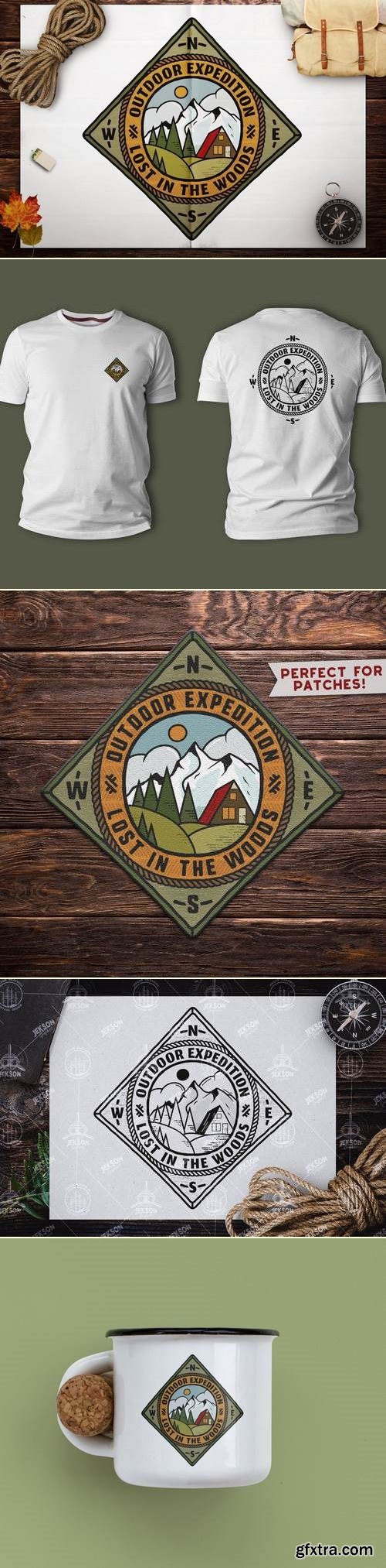 Retro Travel Emblem / Vintage Camping Logo / Patch