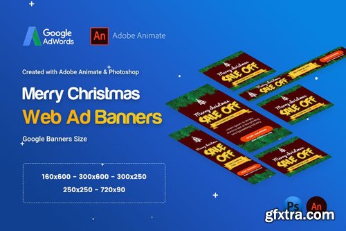 Merry Christmas Banner HTML5 - Animated