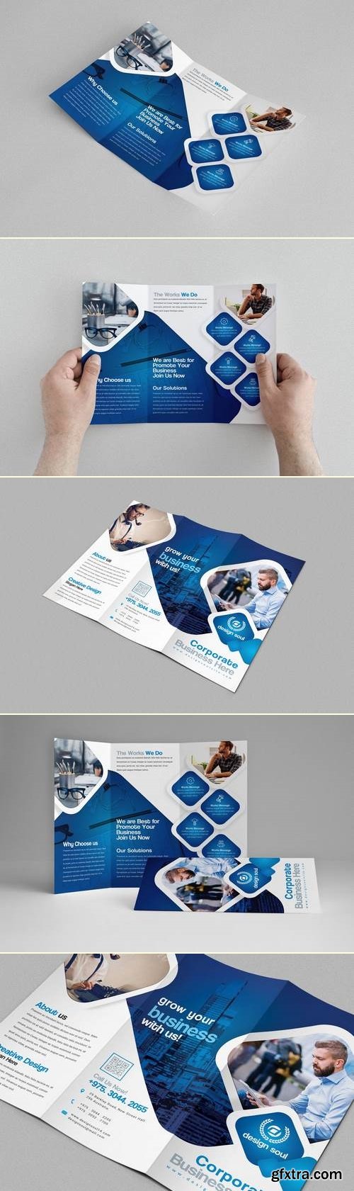 Blue Trifold Brochure
