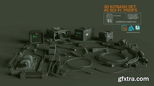45 SciFi-Props 3D Model