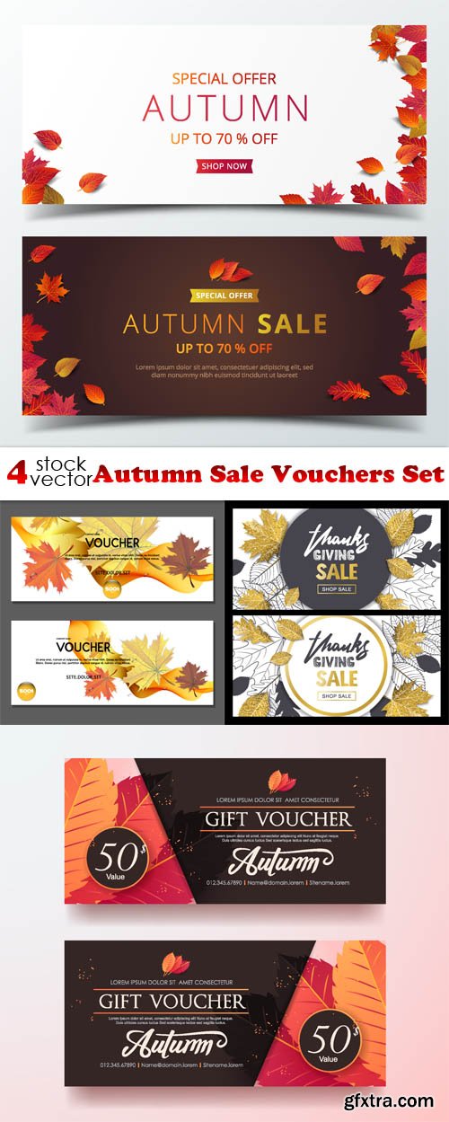 Vectors - Autumn Sale Vouchers Set