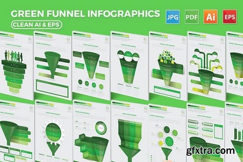 Green Filter Funnel Infographic Design