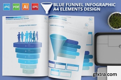 Blue Filter Funnel Infographics