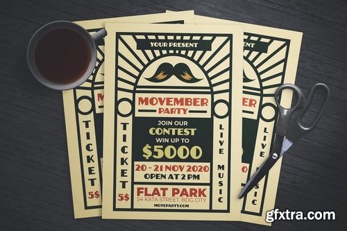 Movember Party Flyer