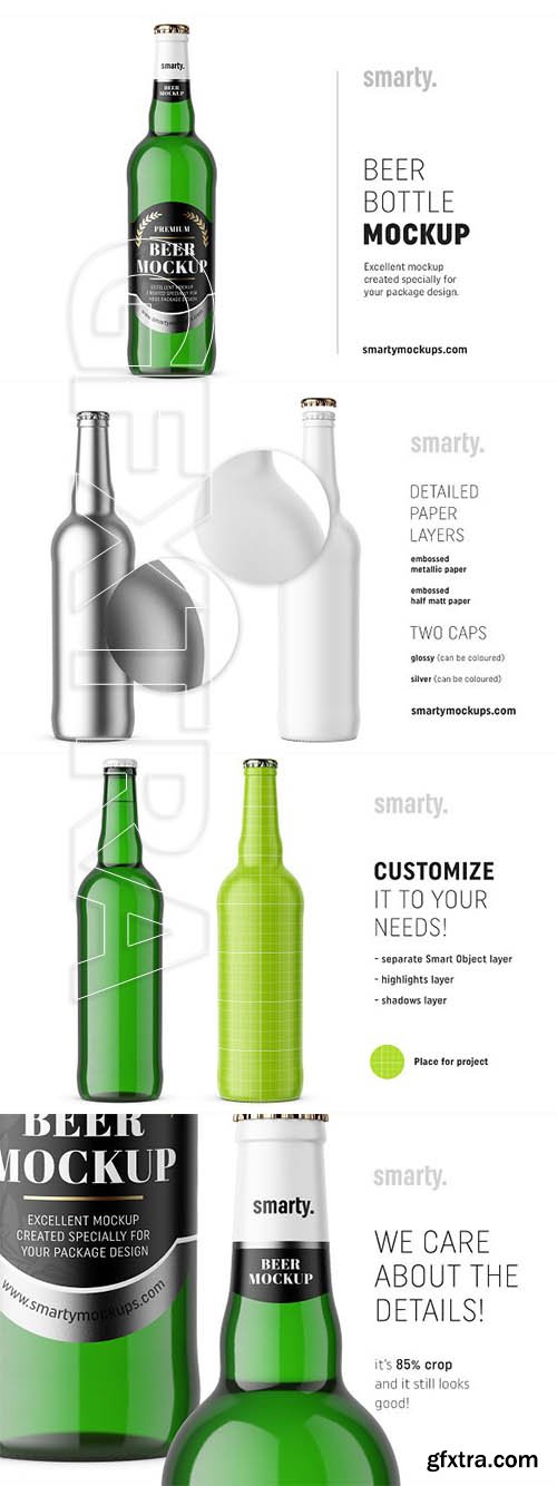 CreativeMarket - Green beer bottle mockup 2975524