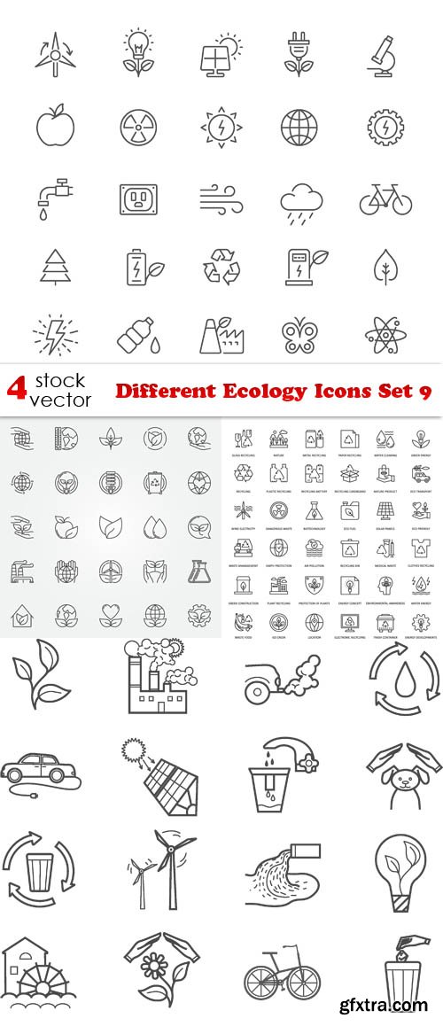 Vectors - Different Ecology Icons Set 9