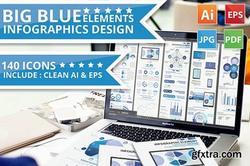 Big Blue Infographic Elements Design