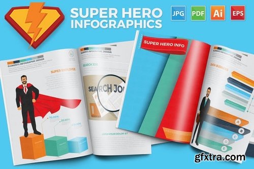 Super Hero Infographics Design 17 Pages
