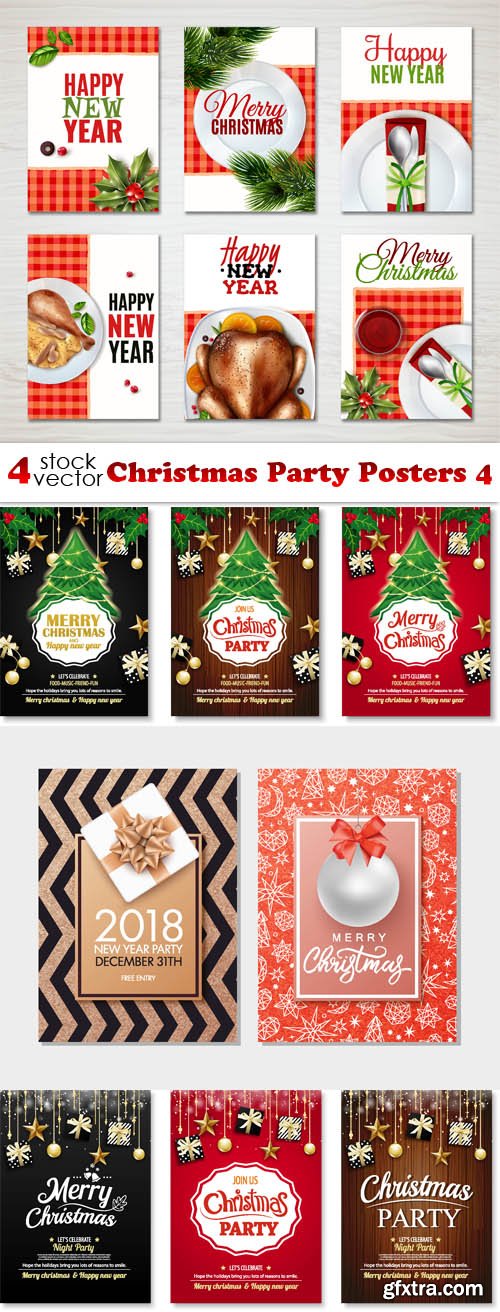 Vectors - Christmas Party Posters 4