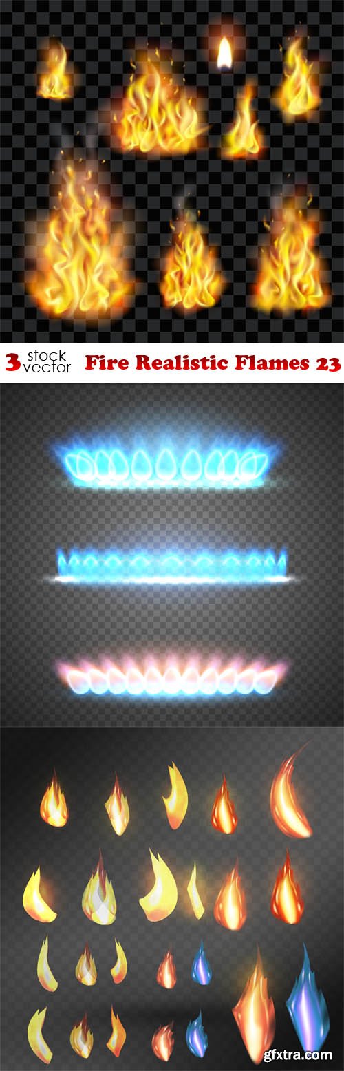 Vectors - Fire Realistic Flames 23