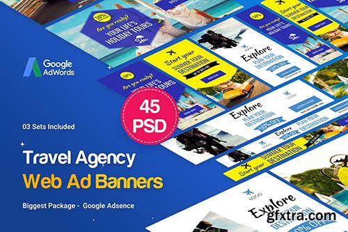 Travel Agency Banner Ad - 45 PSD [03 Sets]