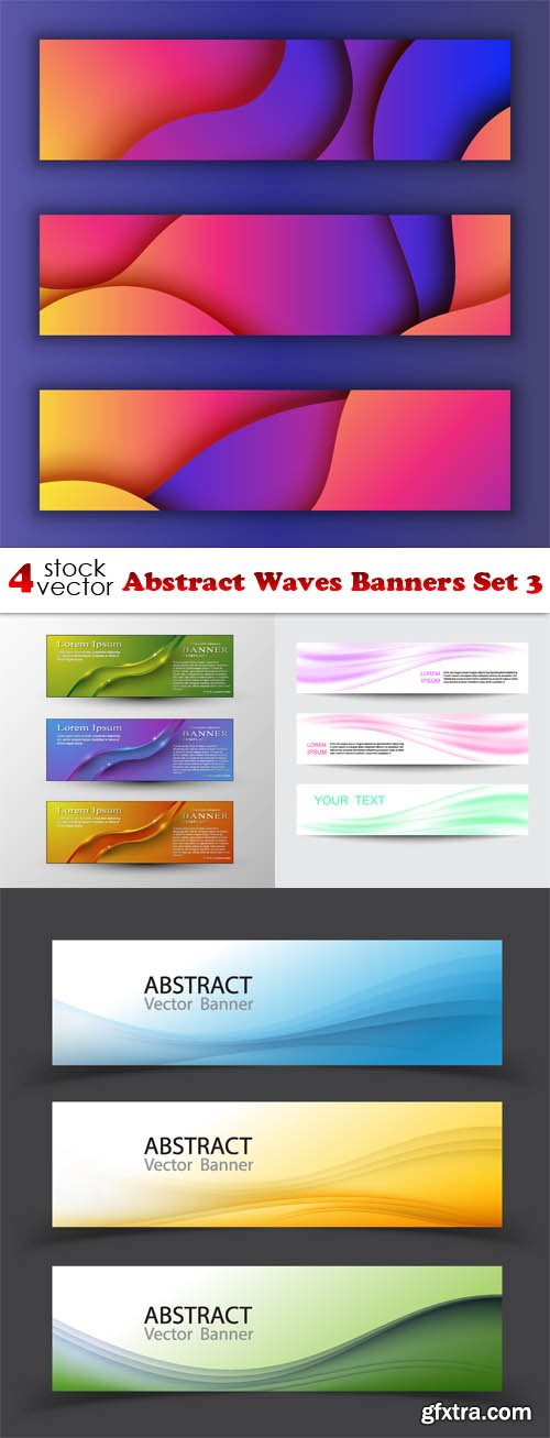 Vectors - Abstract Waves Banners Set 3
