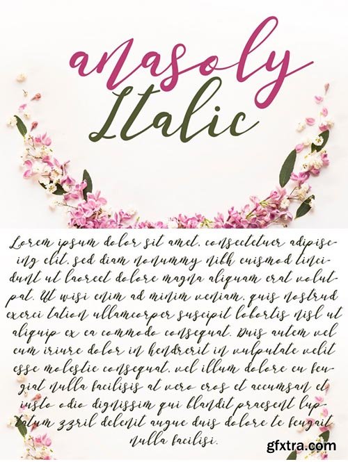 Anasoly Italic Font by watercolor floral designs