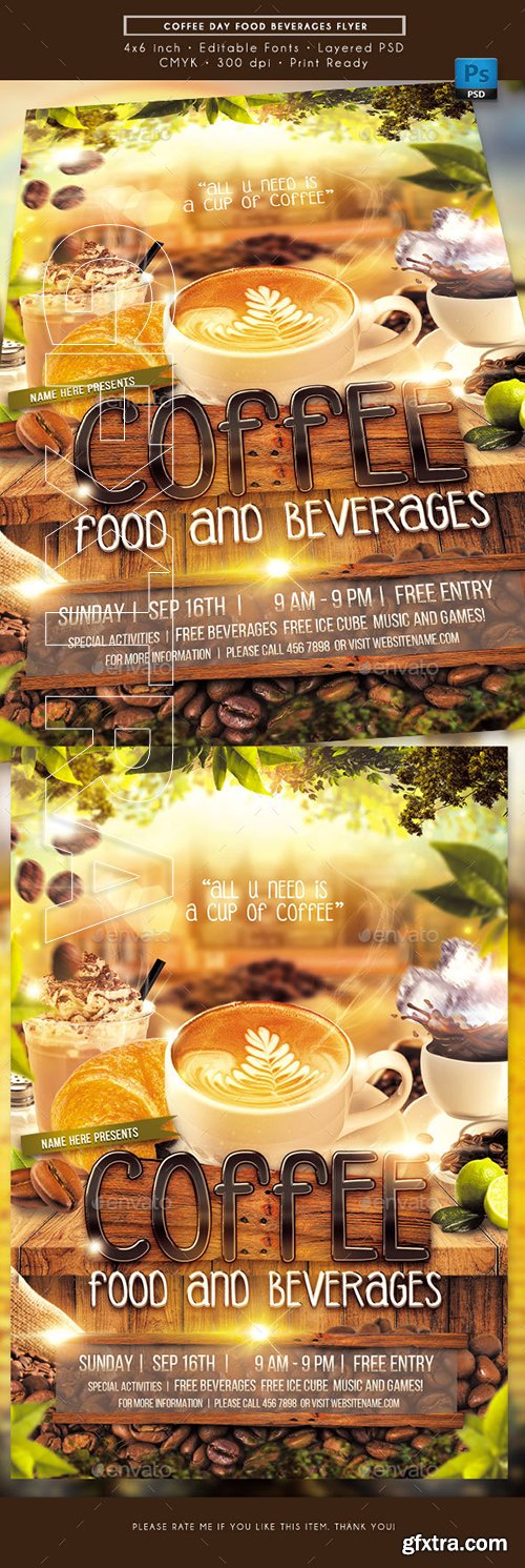 GraphicRiver - Coffee Day Food Beverages Flyer 22640310