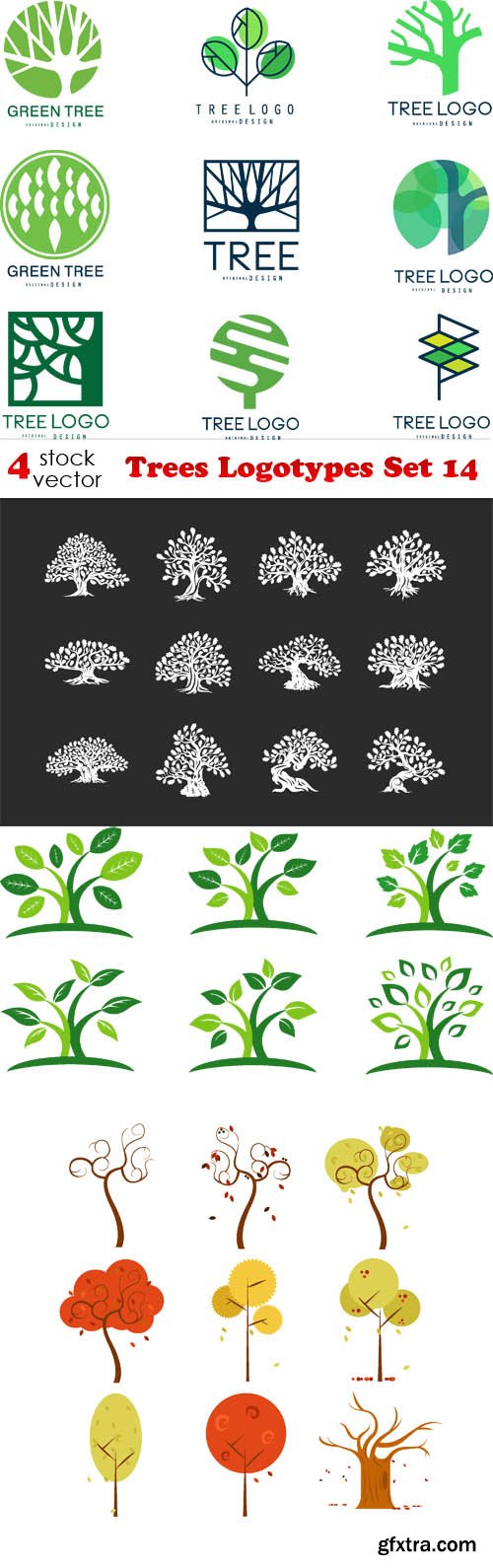Vectors - Trees Logotypes Set 14