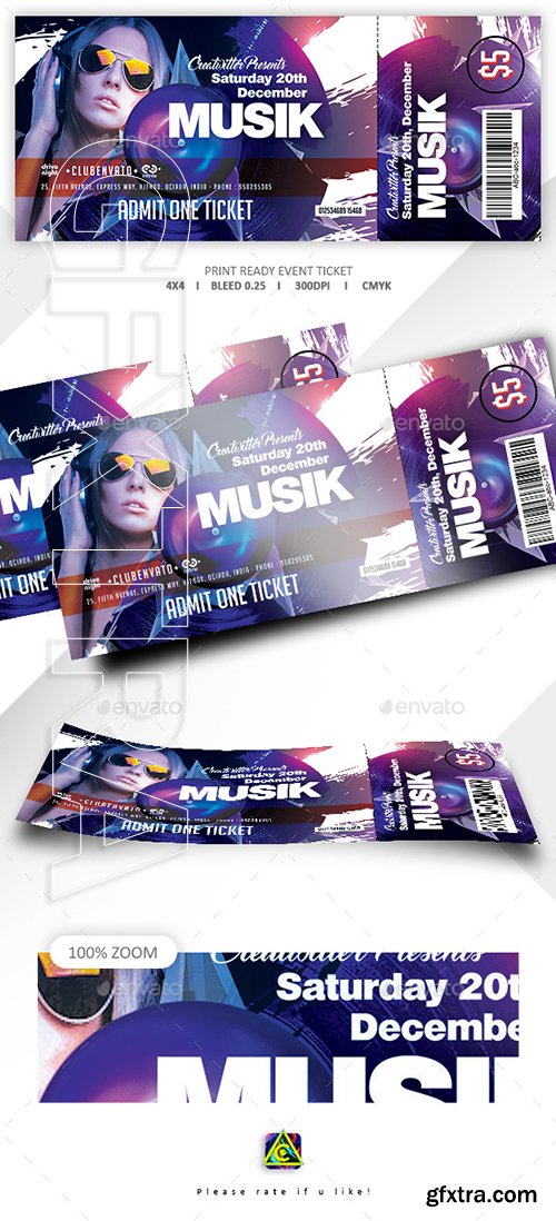 GraphicRiver - Print Ready Event Ticket 22634732