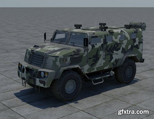 SPM-3 Armoured Vehicle 3d Model