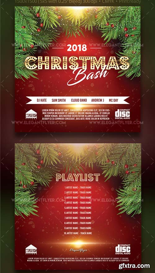 Christmas Bash V7 2018 PSD Premium CD Cover Template