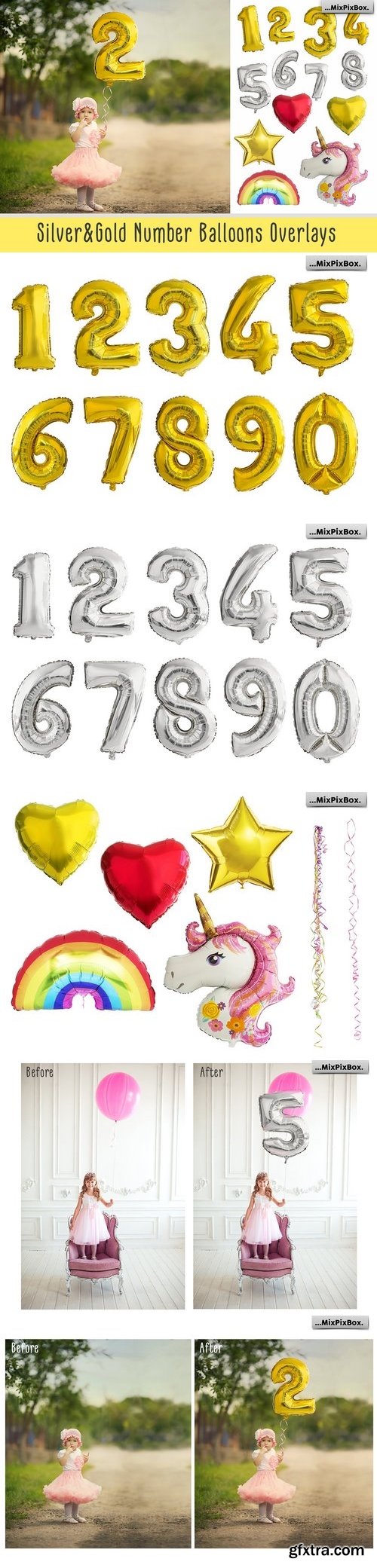 CM - Shaped Number Balloons Overlays 2570490