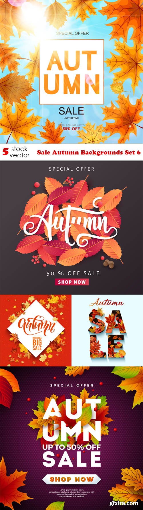 Vectors - Sale Autumn Backgrounds Set 6