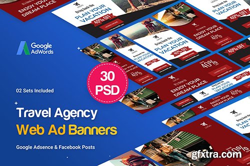 Travel Agency Banner Ad - 30 PSD [02 Sets]