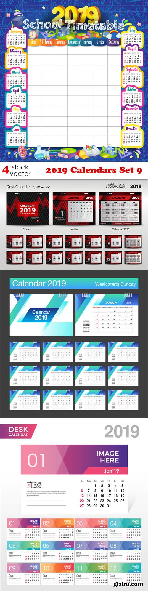 Vectors - 2019 Calendars Set 9