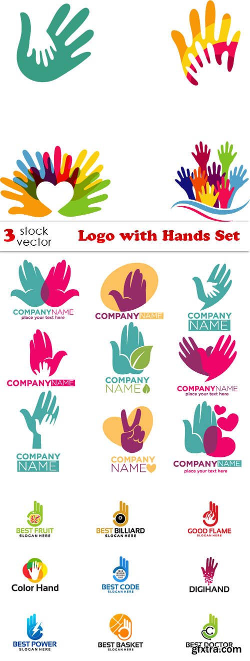 Vectors - Logo with Hands Set