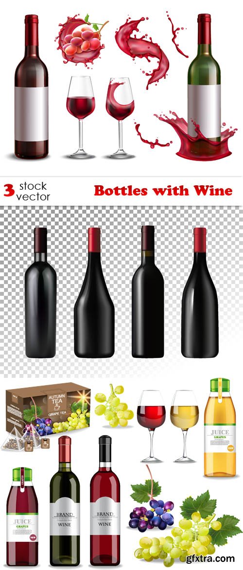Vectors - Bottles with Wine