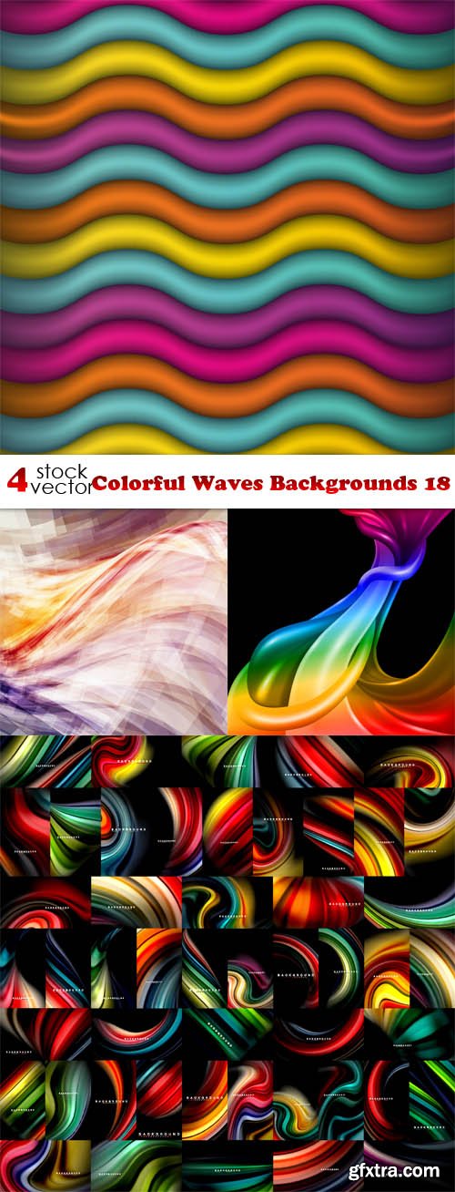 Vectors - Colorful Waves Backgrounds 18