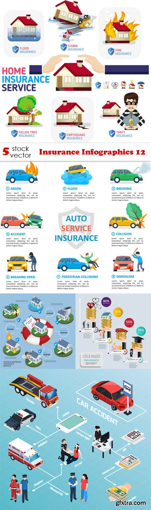 Vectors - Insurance Infographics 12