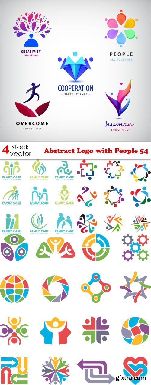 Vectors - Abstract Logo with People 54