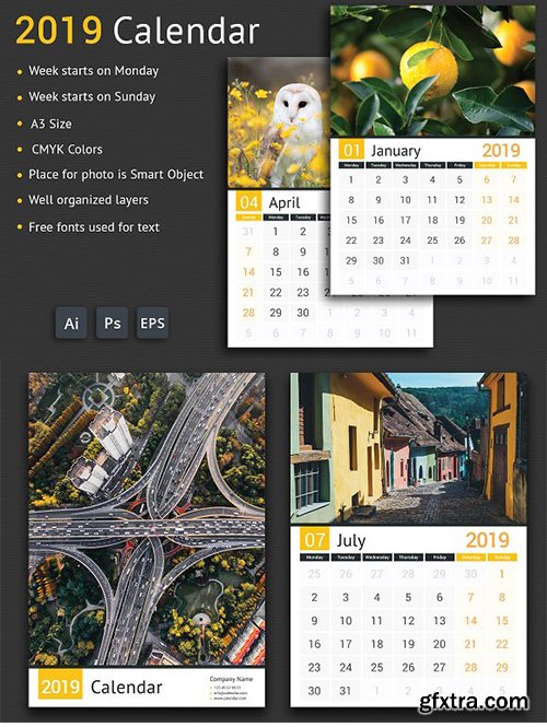 CreativeMarket - 2019 Calendar 2839499