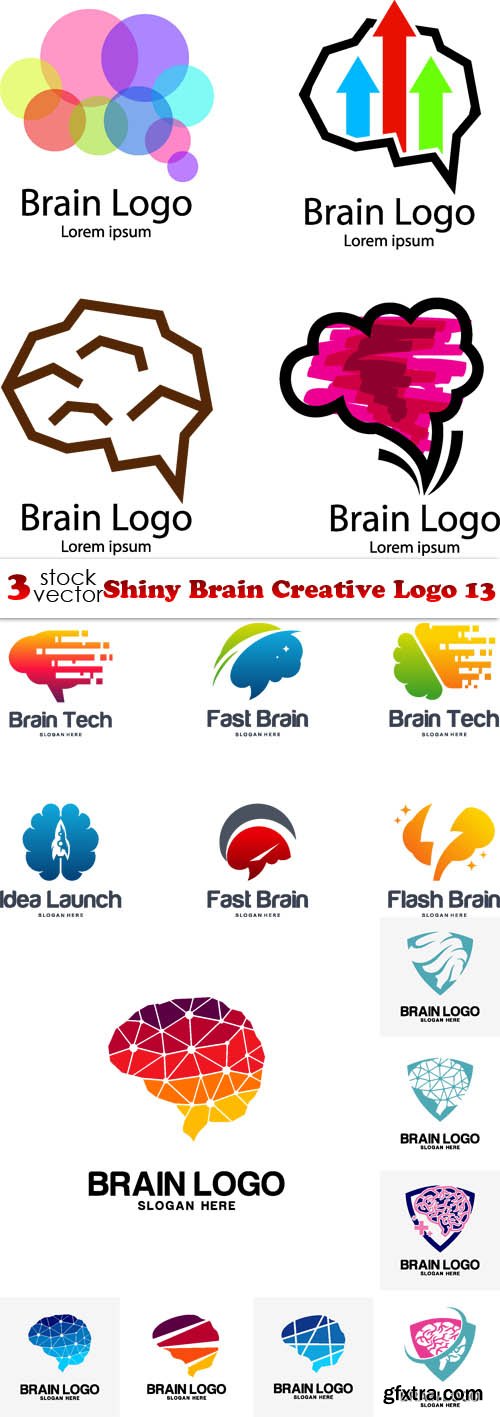 Vectors - Shiny Brain Creative Logo 13